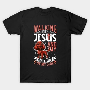 Jesus and dog - Irish Setter T-Shirt